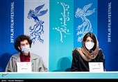 زهره علی اکبری و پوریا اخوان در نشست خبری فیلم مامان - سی و نهمین جشنواره فیلم فجر