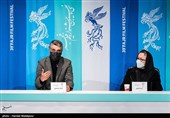 آزیتا حاجیان و پژمان جمشیدی در نشست خبری فیلم خط فرضی - سی و نهمین جشنواره فیلم فجر