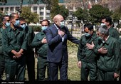 محمدباقر قالیباف رئیس مجلس شورای اسلامی در جمع کارگران فضای سبز مجلس