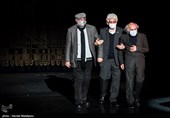 خسرو حکیم رابط، محمدعلی جدیدالاسلام و داریوش ارجمند در مراسم تجلیل از 5 هنرمند پیشکسوت
