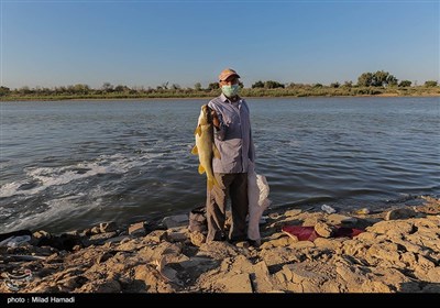 ماهی گیری در رودخانه کارون - اهواز