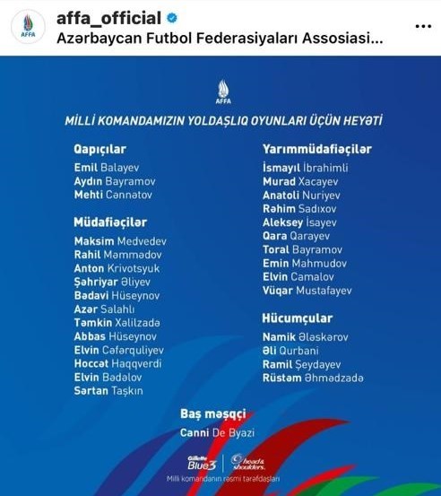 تیم ملی فوتبال جمهوری آذربایجان , 