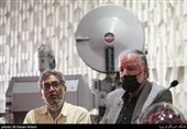 نشست خبری فیلم افسانه بناسان غول چراغ جادو در چهارمین روز سی‌وهشتمین جشنواره جهانی فیلم فجر در پردیس سینمایی چارسو