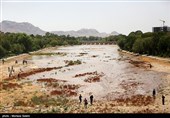 جاری شدن زاینده رود در شهراصفهان