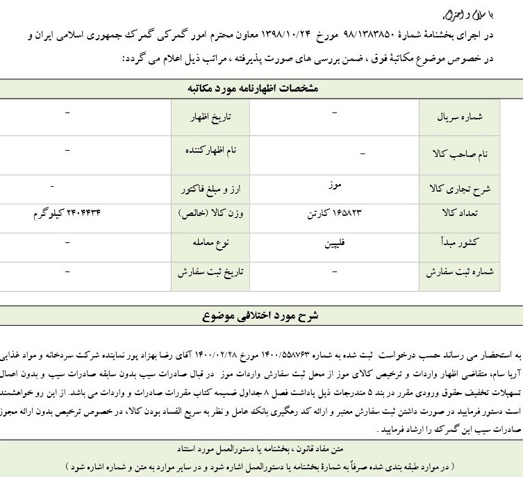گمرک جمهوری اسلامی ایران ,