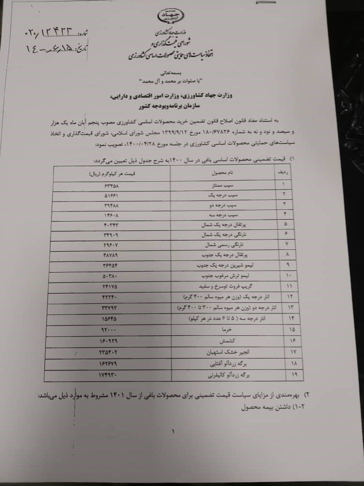 خرید تضمینی کالاهای اساسی ,