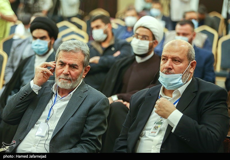 زیاد النخاله دبیرکل جنبش جهاد اسلامی فلسطین در مراسم افتتاحیه سی و پنجمین کنفرانس بین المللی وحدت اسلامی