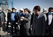 حضور پرویز فتاح  رئیس بنیاد مستضعفان در مراسم افتتاح  کارخانه آهک صنعتی قلعه‌گنج 