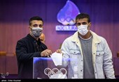محمدعلی گرایی و محمدرضا گرایی اعضای تیم ملی کشتی در مراسم انتخابات کمیسیون ورزشکاران کمیته ملی المپیک