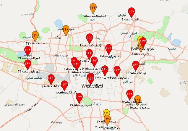 آلودگی هوا , آلودگی هوای تهران , شهر تهران , شرکت کنترل کیفیت هوا ,