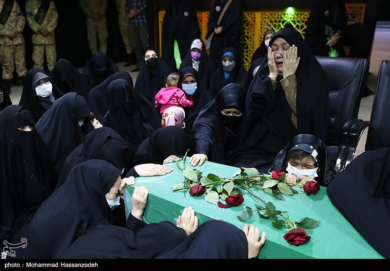 مراسم وداع پیکر مطهر دو تن از شهدای مدافع حرم