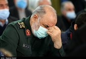 حضور سردار سلامی فرمانده کل سپاه پاسداران در مراسم ترحیم شهید حسن ایرلو