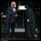  قالیباف رئیس مجلس و زینب سلیمانی فرزند شهید حاج قاسم سلیمانی