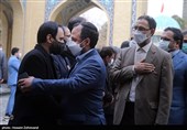 حضور خاندوزی وزیر اقتصاد و امور دارایی در مراسم یادبود فرزند سخنگوی دولت