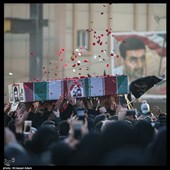 تشییع پیکر مطهر شهید سیدمرتضی رضا قدیری در تجمع عزاداران فاطمی در میدان شهید طهرانی مقدم