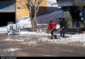 بارش برف در شهرستان دلفان و خرم آباد