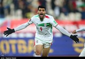 مهدی طارمی بازیکن تیم ملی فوتبال زننده تک گل دیدار تیم های ملی فوتبال ایران و عراق