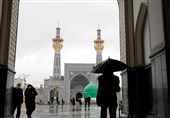 باران رحمت بر گنبد طلا؛ حرم رضوی در آستانه غدیر غرق در طراوت و معنویت