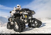تمرین برف نوردی نیروهای تیپ ویژه صابرین با موتور چهارچرخ شنی دار ATV