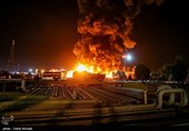  آتش سوزی در پالایشگاه تهران 