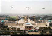 تمرین رژه بالگردی در رمپ پروازی مرکز تکاور نزاجا