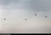 تمرین رژه بالگردی در رمپ پروازی مرکز تکاور نزاجا