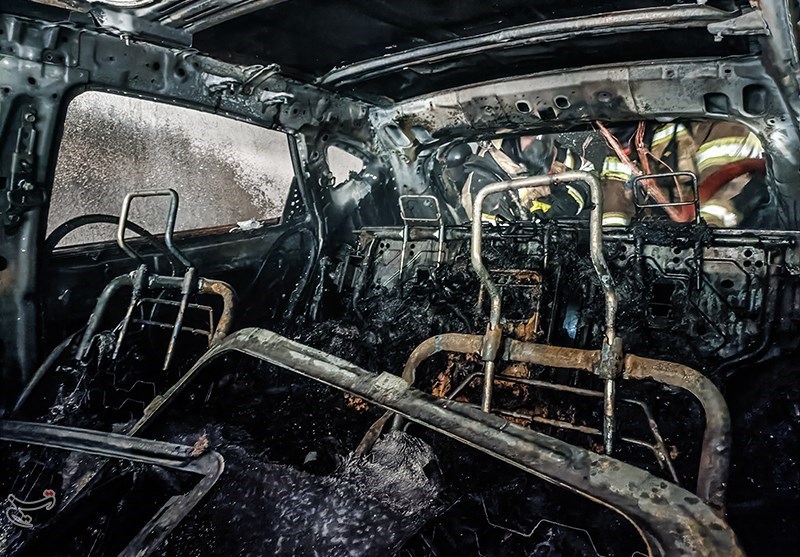 آتش سوزی  در ساختمان مسکونی در خیابان میرزای شیرازی