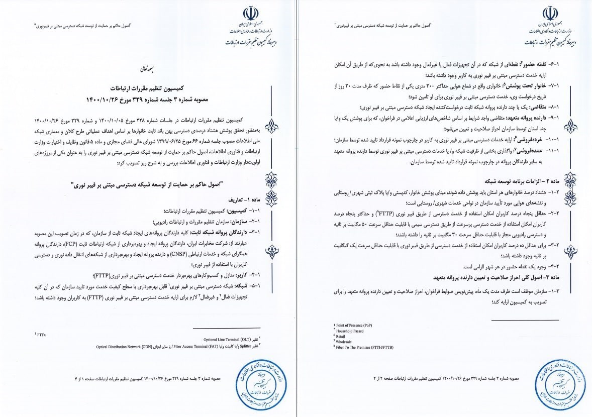 سازمان تنظیم مقررات و ارتباطات رادیویی , کمیسیون تنظیم مقررات ارتباطات ,