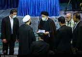  سید ابراهیم رئیسی رئیس‌جمهور در  اجتماع مردمی هسته‌های جهاد و پیشرفت 