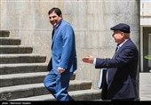 سید مسعود میرکاظمی معاون رئیس جمهور و رئیس سازمان برنامه و بودجه کشور و محمد مخبر معاون اول رئیس جمهور در حاشیه جلسه هیئت دولت