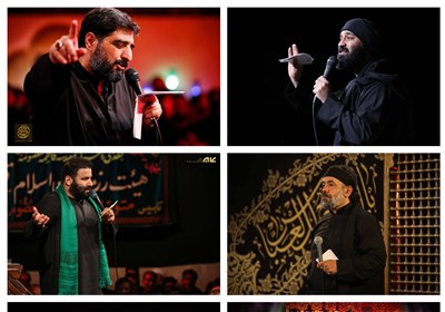 تکیه تسنیم|مداحی محمود کریمی، محمدرضا طاهری، عبدالرضا هلالی، مهدی میرداماد و مجید بنی‌فاطمه در شب اول محرم 1401