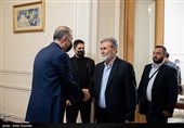دیدار زیاد نخاله دبیر کل جهاد اسلامی فلسطین با حسین امیرعبداللهیان وزیر امور خارجه