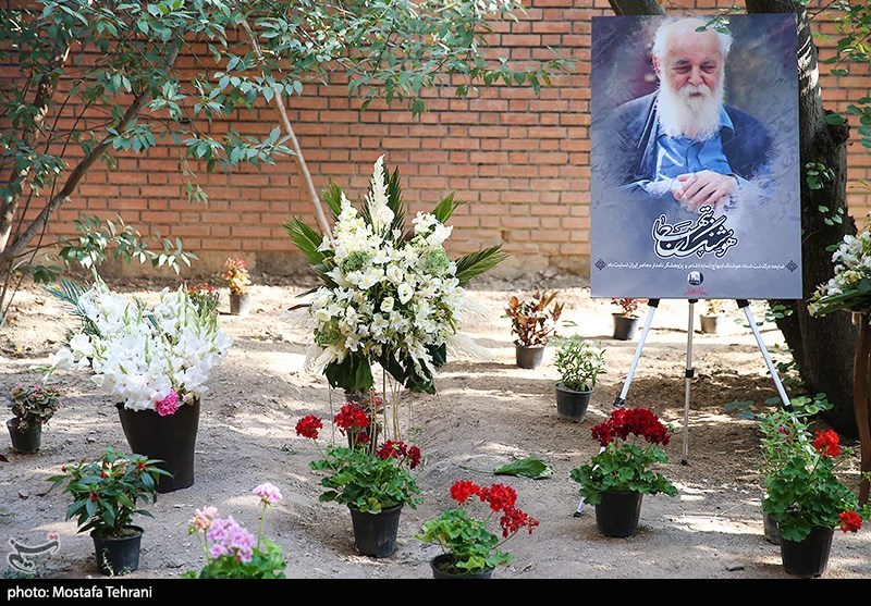 یادمان مرحوم ابتهاج در کنار درخت ارغوان