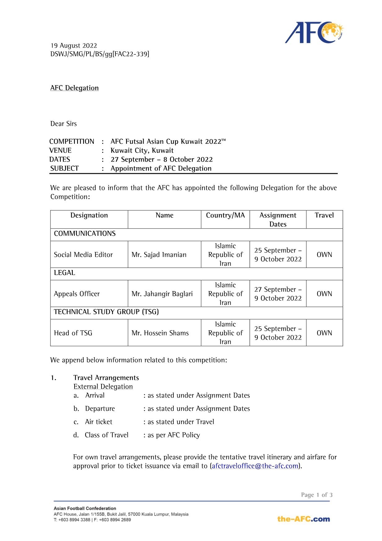 جام ملت‌های فوتسال آسیا , حسین شمس , فوتسال , 