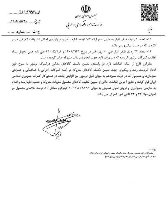 گمرک جمهوری اسلامی ایران ,