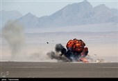 انهدام مواضع دشمن فرضی توسط پهپادهای انتحاری در رزمایش سپاه در ارس