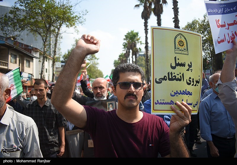 راهپیمائی مردم  رشت در محکومیت اغتشاشات اخیر