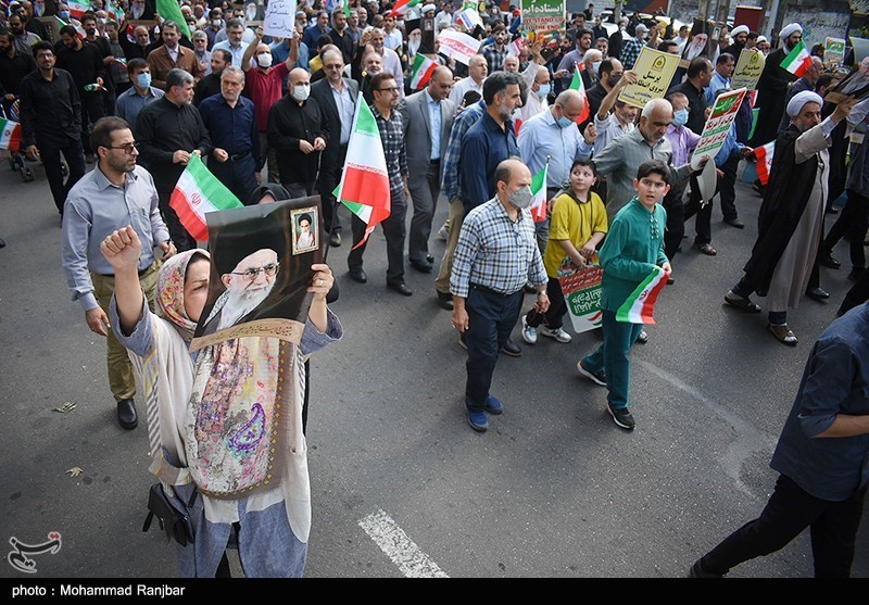 راهپیمائی مردم  رشت در محکومیت اغتشاشات اخیر