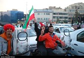 جشن پیروزی تیم ملی درخیابان های تهران 