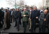 سرلشکر سلامی فرمانده کل سپاه در تشییع پیکر مرحوم رستم قاسمی