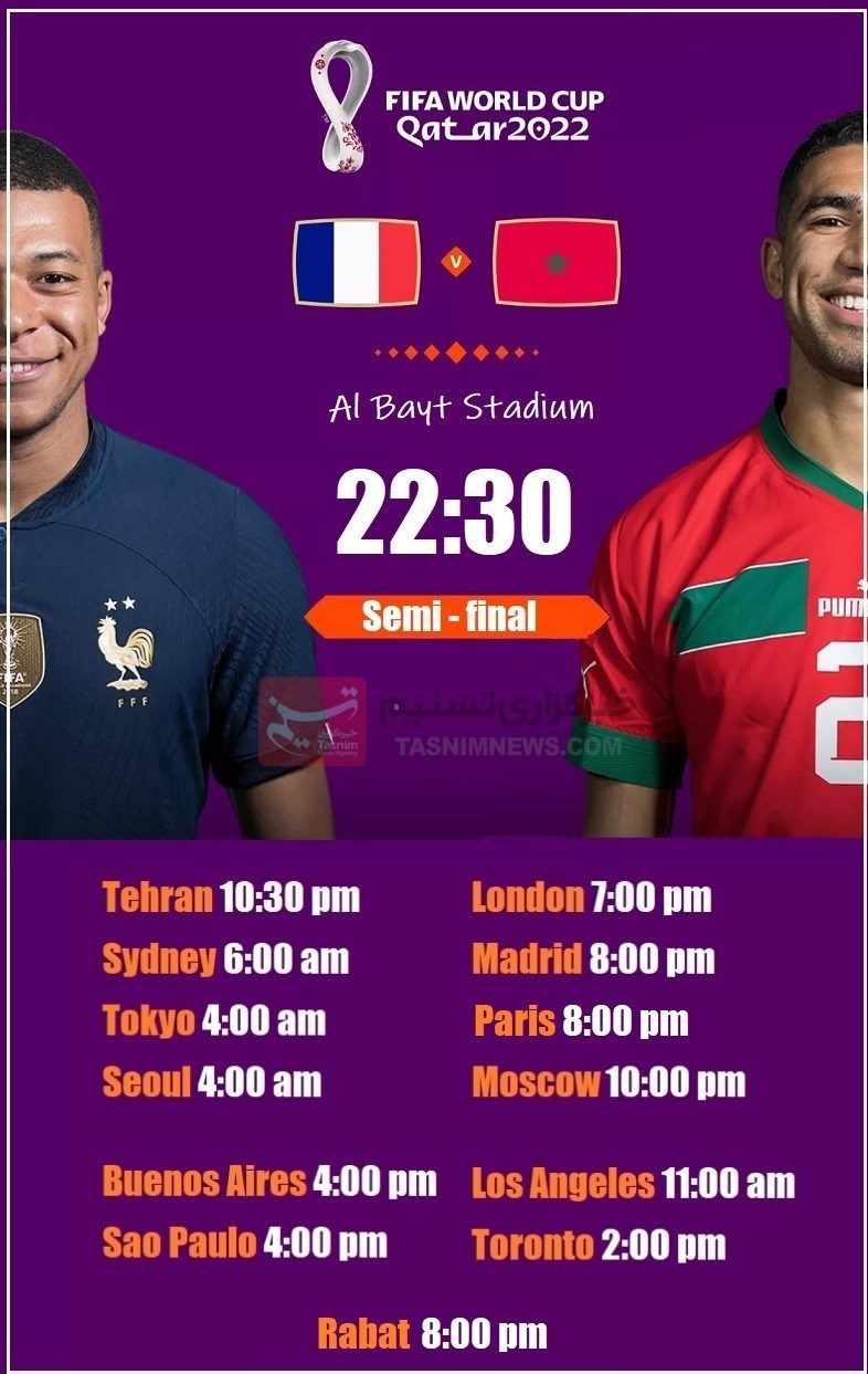 جام جهانی 2022 قطر , جام جهانی قطر , تیم ملی فوتبال مراکش , تیم ملی فوتبال فرانسه , 