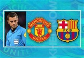 داور فرانسوی بازی منچستریونایتد - بارسلونا را سوت می‌زند