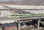 جابه‌جایی حجاج در مسیر منا تا عرفات با قطار