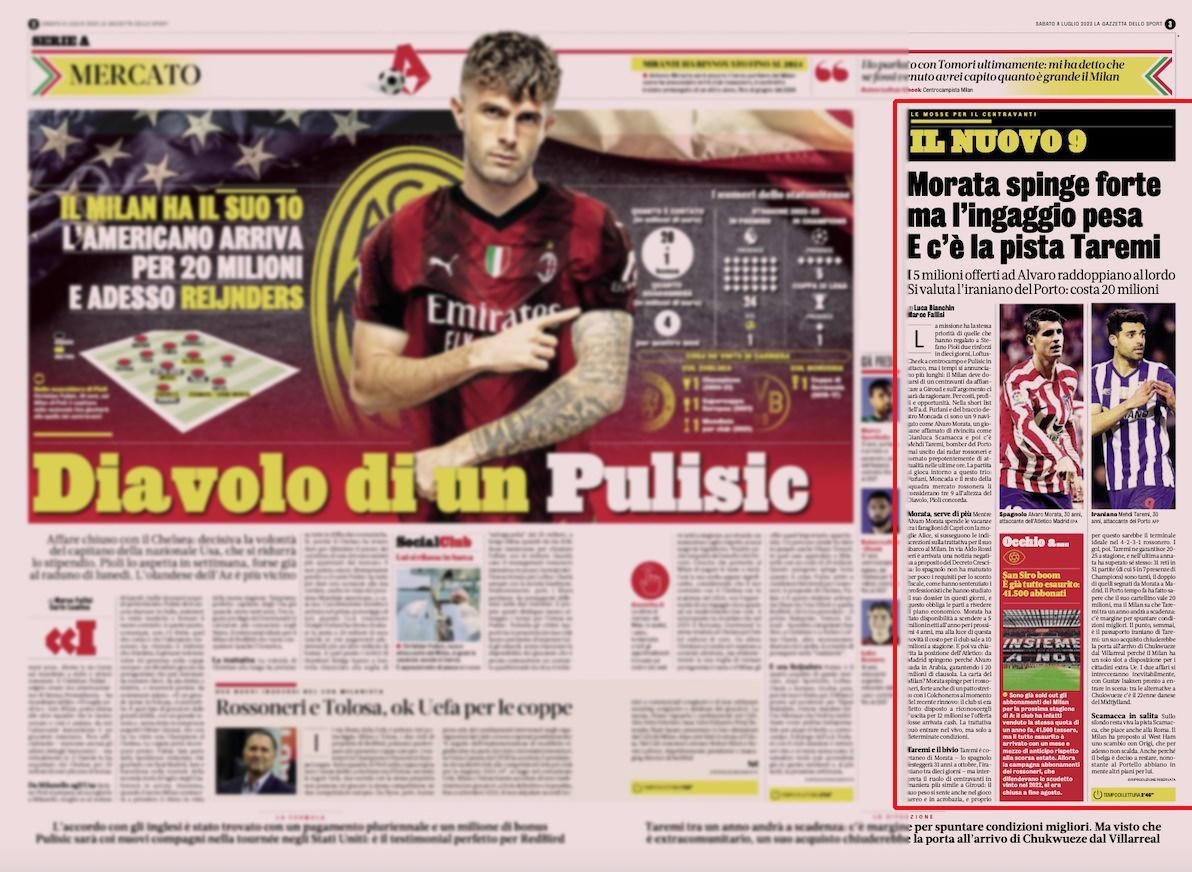 تیم فوتبال میلان , مهدی طارمی , سری A , 