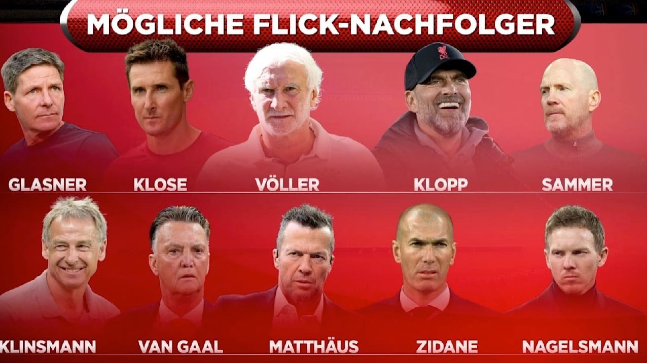هانسی فلیک , تیم ملی فوتبال آلمان , یورگن کلوپ , لوئیز فن خال , زین‌الدین زیدان , یولیان ناگلسمان , 