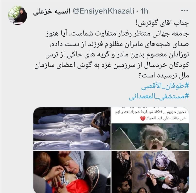 نوار غزه , کشور فلسطین , طوفان الاقصی , انسیه خزعلی , معاونت امور زنان و خانواده , معاون امور زنان و خانواده , زنان و خانواده ,