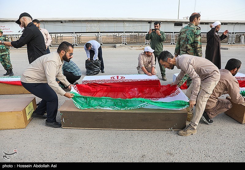 ورود پیکر 22 شهید تازه‌تفحص‌شده از مرز شلمچه