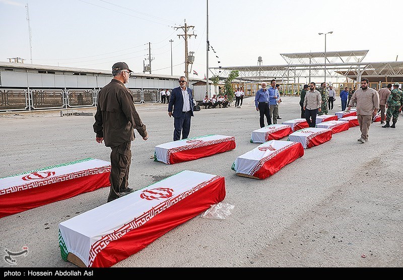 ورود پیکر 22 شهید تازه‌تفحص‌شده از مرز شلمچه