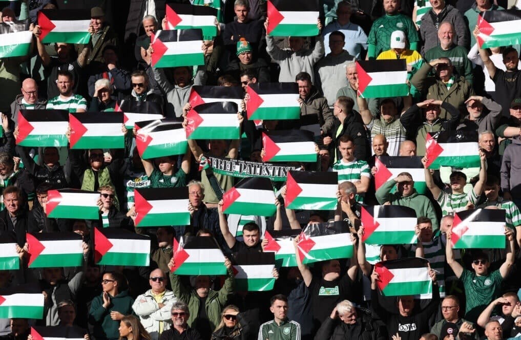 کشور فلسطین , تیم فوتبال سلتیک , لیگ قهرمانان اروپا , تیم فوتبال اتلتیکو مادرید اسپانیا , رژیم صهیونیستی (اسرائیل) , 