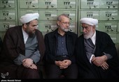 علی لاریجانی در مراسم ختم حاج محسن استادی